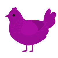 A plum chicken with a half-lace pattern