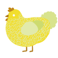 A yellow and lemon chicken with a double-lace pattern
