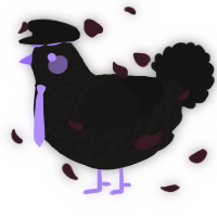 A sable and black chicken with a lace pattern