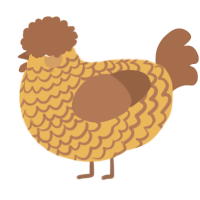 A honey and brown chicken with a lace pattern