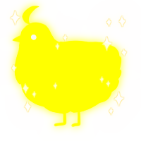 A yellow chicken with a neck-speckle pattern