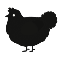 A black chicken with a double-lace pattern