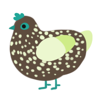 A bark and apple chicken with a speckle pattern