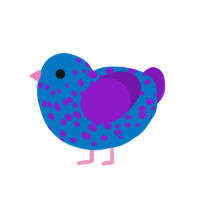 (unnamed), a sapphire and violet chicken with a speckle pattern