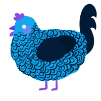 A sky and tumblr chicken with a double-lace pattern