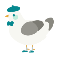 A white and ash chicken