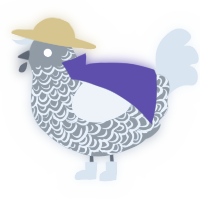 A ash and silver chicken with a double-lace pattern