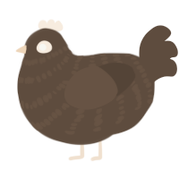 A bark chicken with a bar pattern