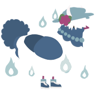 A white and ultramarine chicken with a head pattern