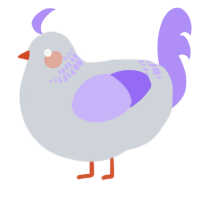 A mist and lilac chicken with a neck-band pattern