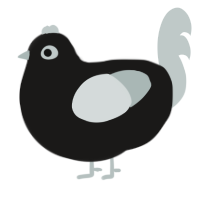 A sable and silver chicken