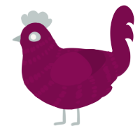 A wine chicken with a bar pattern