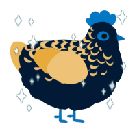 A tumblr and honey chicken with a half-lace pattern