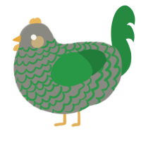 A ash and viridian chicken with a lace pattern