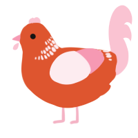 A vermilion and rose chicken with a neck-band pattern