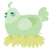 A gluppy chicken with a head pattern