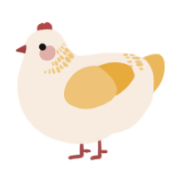 A cream and honey chicken with a neck-band pattern