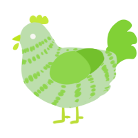 A gluppy and grass chicken with a bar pattern