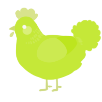 A lime chicken with a neck-band pattern