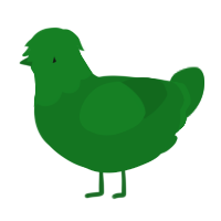 A leaf chicken with a head pattern