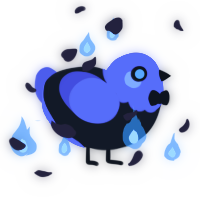 A sable and indigo chicken with a head pattern