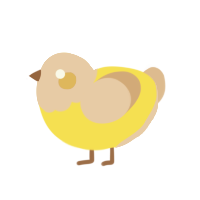 Cheep Jump Scare, a yellow and beige chicken with a head pattern