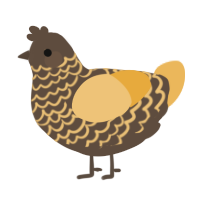 A bark and honey chicken with a lace pattern