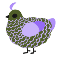 A olive and lilac chicken with a lace pattern