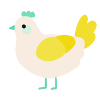 A cream and yellow chicken
