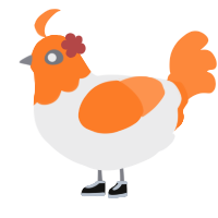 A black and sapphire chicken with a head pattern