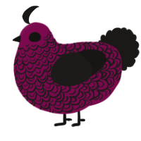 A wine and sable chicken with a double-lace pattern