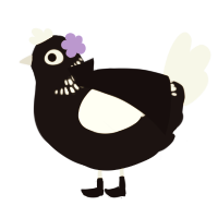 A sable and white chicken with a neck-band pattern