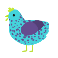 Lord of the Funk, a aqua and overcast chicken with a speckle pattern