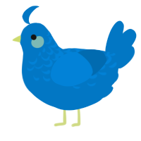 A sapphire chicken with a half-lace pattern