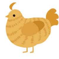 A honey and orange chicken with a bar pattern