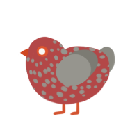 (unnamed), a red and ash chicken with a speckle pattern