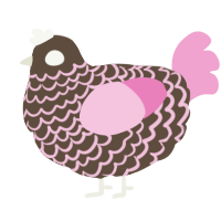 A bark and pink chicken with a lace pattern
