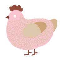 A rose and beige chicken with a double-lace pattern