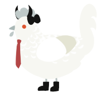 A white chicken with a half-lace pattern