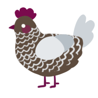 A bark and mist chicken with a lace pattern
