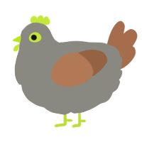 A ash and brown chicken