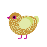 Caramel Apple, a gold and lemon chicken with a lace pattern