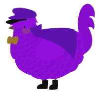 A amethyst chicken with a lace pattern