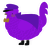 A amethyst chicken with a lace pattern