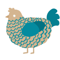 A beige and sea chicken with a lace pattern