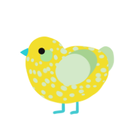 (unnamed), a yellow and gluppy chicken with a speckle pattern