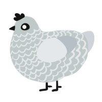 A silver and mist chicken with a lace pattern