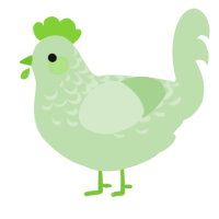A gluppy chicken with a half-lace pattern
