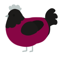 A maroon and sable chicken with a head pattern