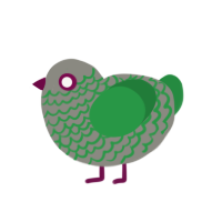 Mossy Cobblestone, a ash and viridian chicken with a lace pattern